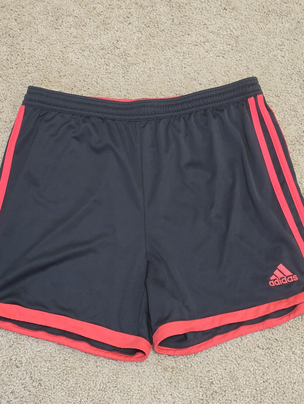 adidas Black Athletic Shorts with Pink Accent